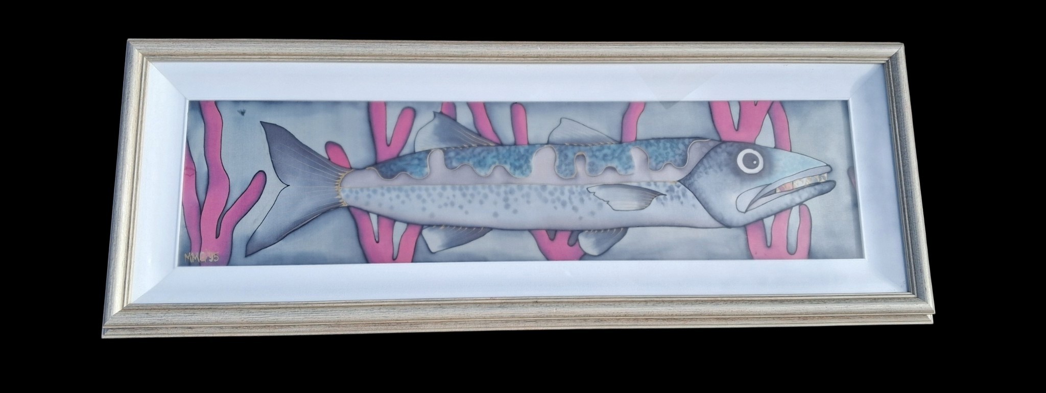AN ORIGINAL PAINTING ON SILK OF A FISH