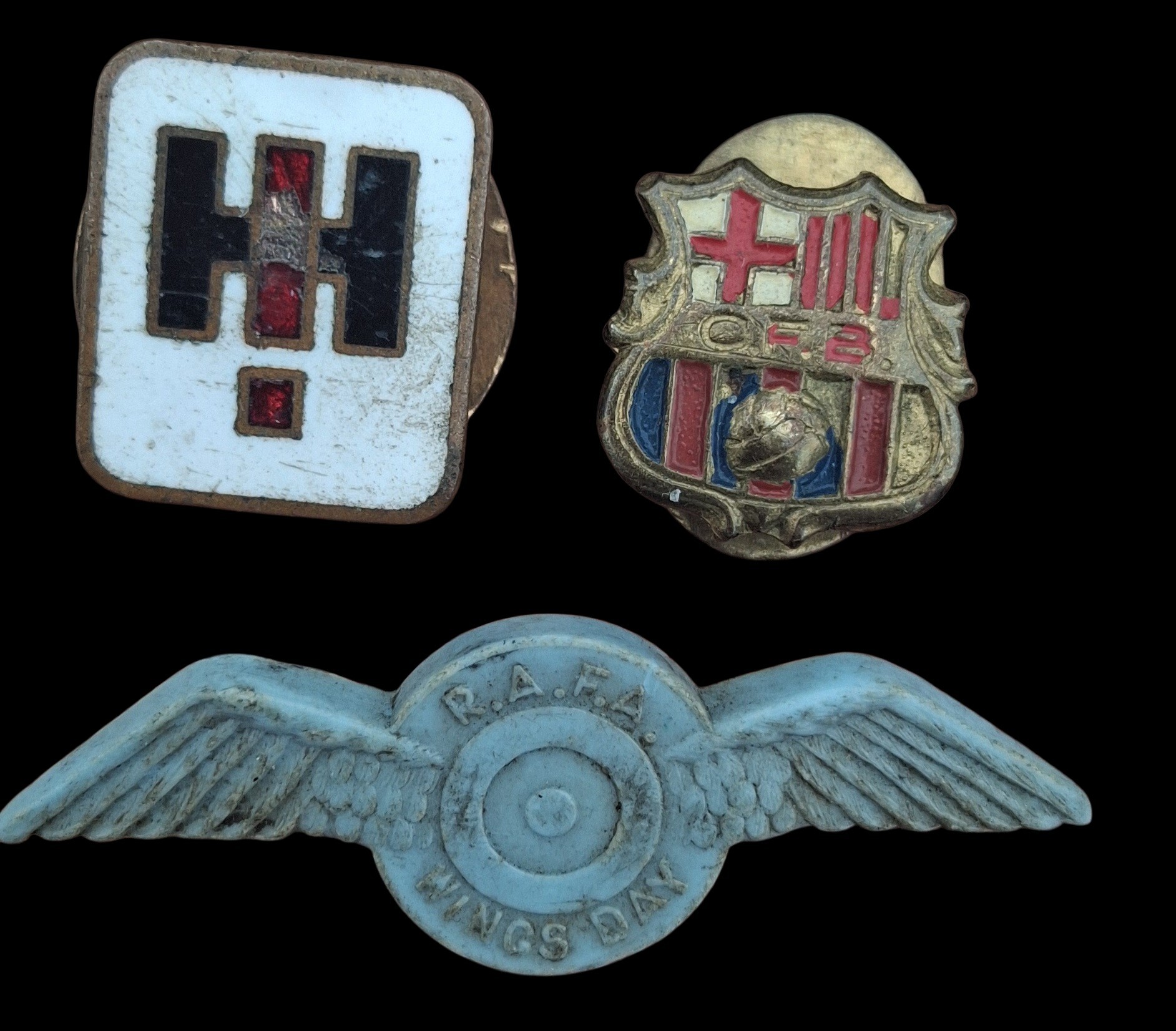 3 ANTIQUE COLLECTORS BADGES