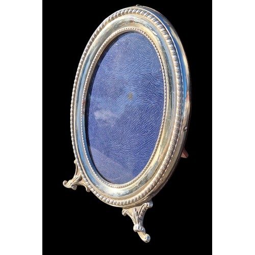 SILVER HALLMARKED OVAL PHOTO FRAME