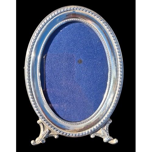 SILVER HALLMARKED OVAL PHOTO FRAME
