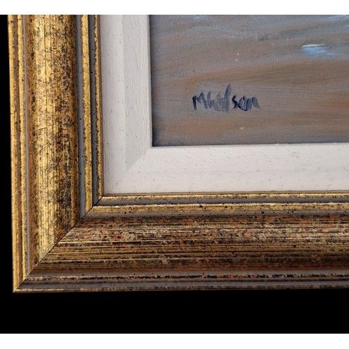 AN OIL ON BOARD BEACH DAYS SIGNED M WILSON