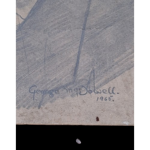 REALLY GOOD PENCIL DRAWING PORTRAIT SIGNED GEORGE McDOWELL 1965