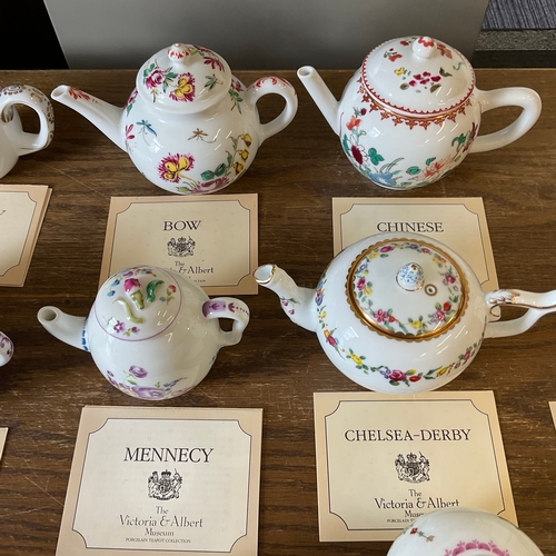 41 - Collection of Victoria & Albert Museum Porcelain Teapots x 12