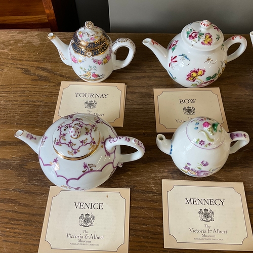 41 - Collection of Victoria & Albert Museum Porcelain Teapots x 12