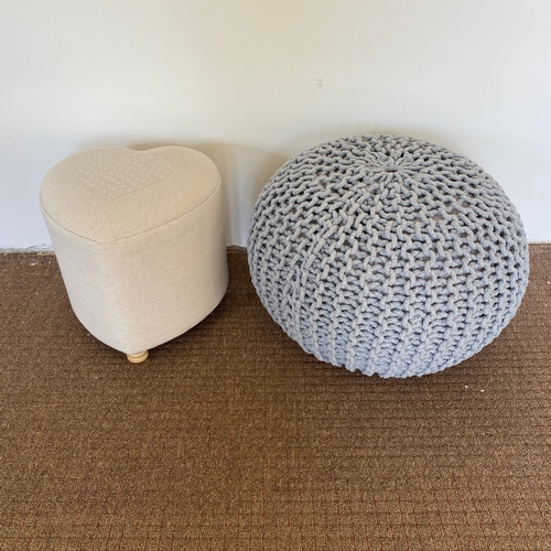 106 - Heart Shaped Stool & Knitted Pouffe

Size:
Stool - 33cm x 31cm
Pouffe - 50cm x 33cm