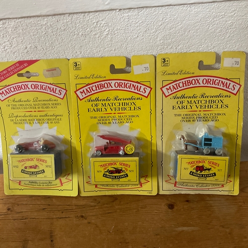 173 - Matchbox Originals: Authentic Recreations of Matchbox Early Vehicles x 3 
No. 52, No. 9 & No. 7 
A M... 