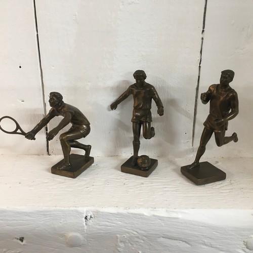 251 - Three Modern Spanish Bronzes Depicting Sportsmen
Tennis Player - 9cm Tall
Footballer - 10.5cm Tall
R... 