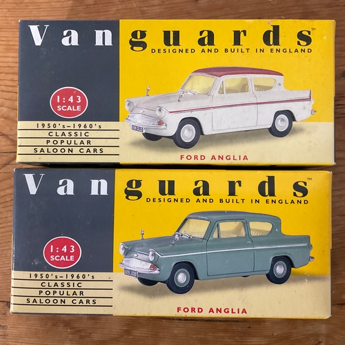 224 - Vanguards Precision Die Cast Replica Models Classic Popular Saloon Cars x 2

Ford Anglia VA1002 Whit... 