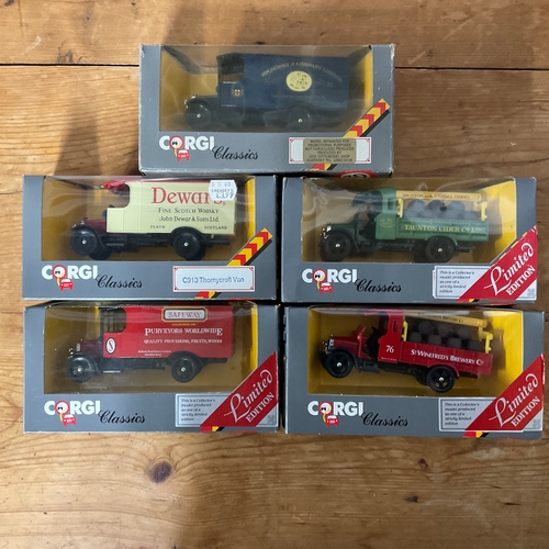 229 - Corgi Classics: Thornycroft x 5

'Bucktrouts & Company Limited - Model Repainted for Promotional Pur... 