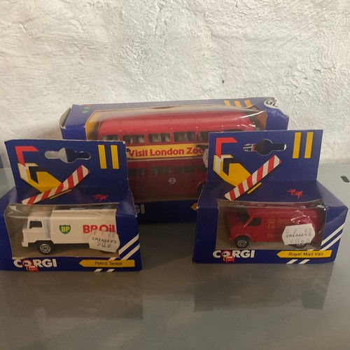 153 - Corgi Petrol Tanker, London Bus and Royal Mail Van in their original boxes