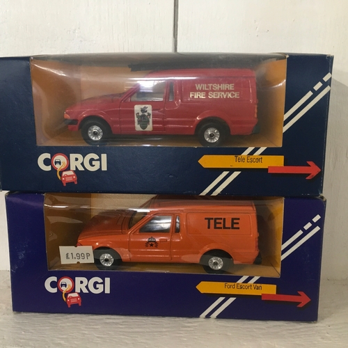 247 - Vintage Corgi Ford Escort Work Vans x 2
Wiltshire Fire Service & Tele