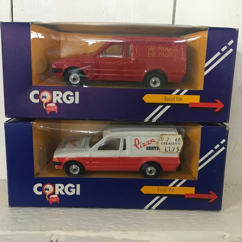 249 - Vintage Corgi Ford Escort Work Vans x 2
Royal Mail & Pizza Service