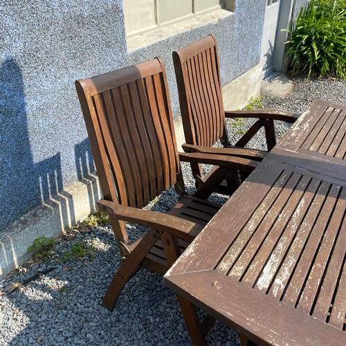 300 - Garden Table, Chairs and Umbrella with Stand. Comprising of Six Chairs with Full Length Cushions, On... 