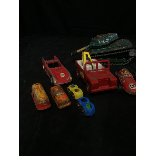 106 - Collection of Tinplate and Metal Toy Vehicles