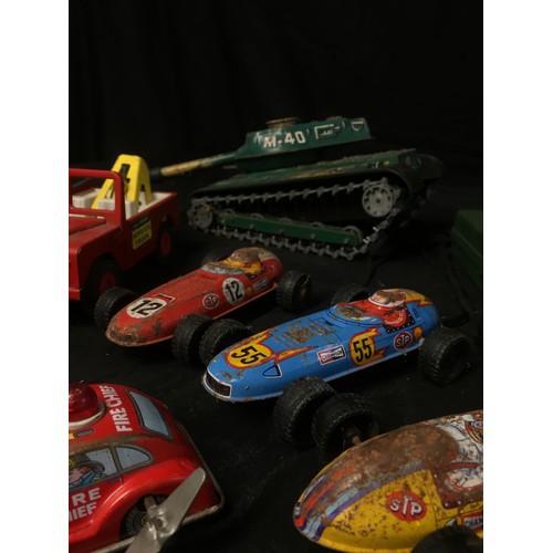 106 - Collection of Tinplate and Metal Toy Vehicles