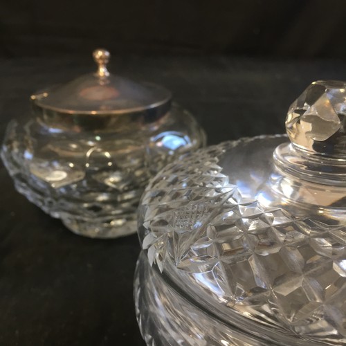 183 - Three Glass Items - Serving Dish, Pots