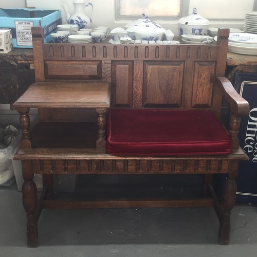 185 - Dark Wood Telephone Bench with Red Velvet Seat

Width 94cm
Depth 47cm
Height 92cm