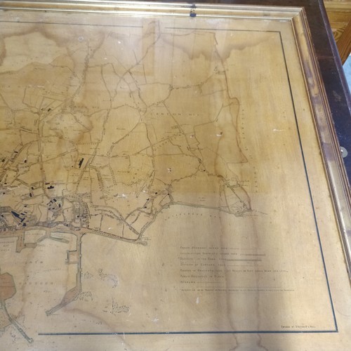 46 - Large Framed 1873 Plan of St Peter Port (worn)
1. 78cm x 106cm
2. Surveyed and Drawn by James Duquem... 