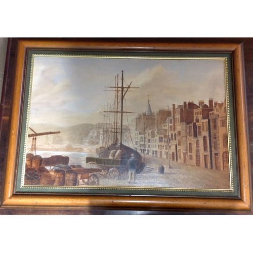 47 - Large Painting - St Peter Port Harbour - Signed S De la Mare

Size: 67cm x 91cm