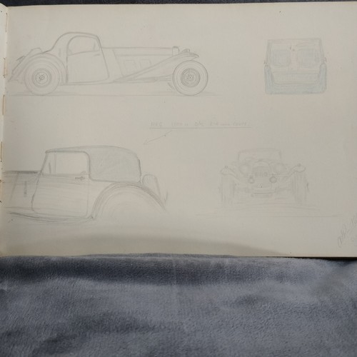 78 - Sketch Book SIGNED by Rivers Fletcher. British Motor Racing memorabilia.

Sketch Book SIGNED by Alec... 