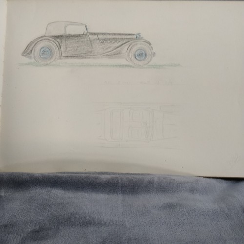 78 - Sketch Book SIGNED by Rivers Fletcher. British Motor Racing memorabilia.

Sketch Book SIGNED by Alec... 