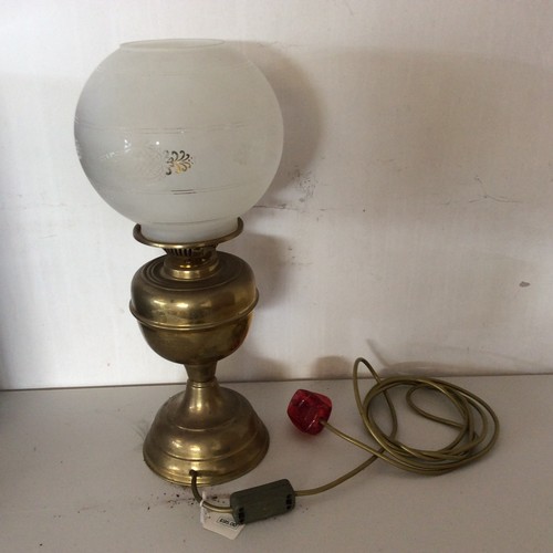 242 - Brass and Glass Lamp in Vintage Gaslamp style. Untested