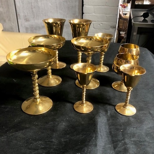 383 - Set of Falstaff Spain Gold Plated Goblets