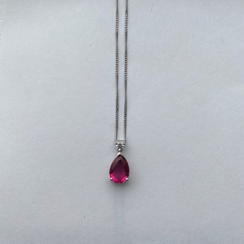 479 - Ruby & Diamond Pendant Necklace

Weight .65 Ruby with .15 Diamond with 18ct white gold chain.