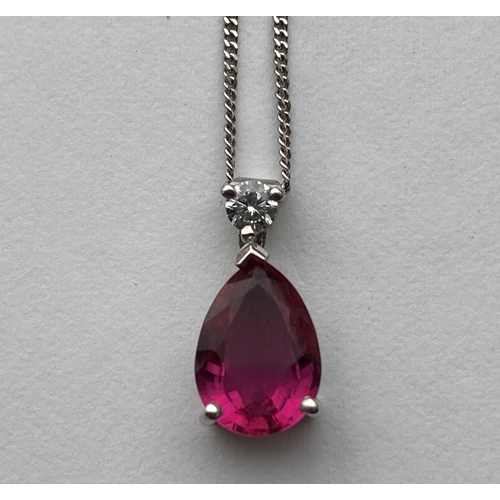 479 - Ruby & Diamond Pendant Necklace

Weight .65 Ruby with .15 Diamond with 18ct white gold chain.