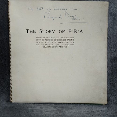 140 - Book SIGNED by Raymond Mays. The Story of the E.R.A. English Racing Automobiles; plus drawings.

Boo... 