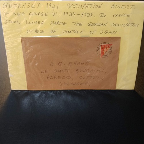 27 - Two Guernsey Occupation 1941 Bisect 2d Orange Stamp 

Two Guernsey Occupation 1941 Bisect 2d Orange ... 