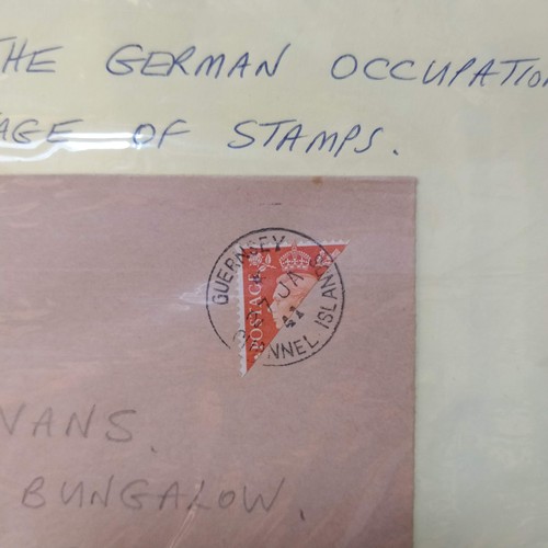 27 - Two Guernsey Occupation 1941 Bisect 2d Orange Stamp 

Two Guernsey Occupation 1941 Bisect 2d Orange ... 