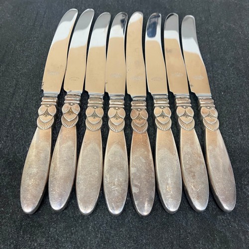 47 - Georg Jensen Sterling 925 Cactus Fruit Knives x 8.
Designed by Gundorph Albertus from 1930
Size:17.4... 