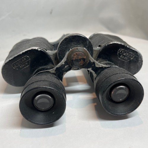 33 - World War II German Zisslor Berlin Binoculars in Broken Bakelite Case