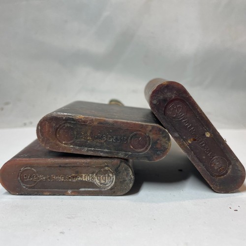 42 - World War II German Bakelite Decontamination Ointment Bottles x 3 
1940, 1941 & 1942