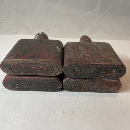 44 - World War II German Bakelite Decontamination Ointment Bottles x 4
Dated 1940 x 2, 1941 & 1942