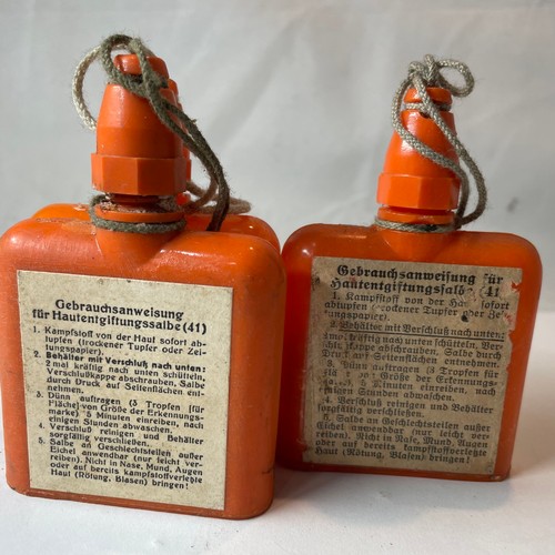 46 - World War II German Decontamination Ointment Bottles x 3
Dated 1942