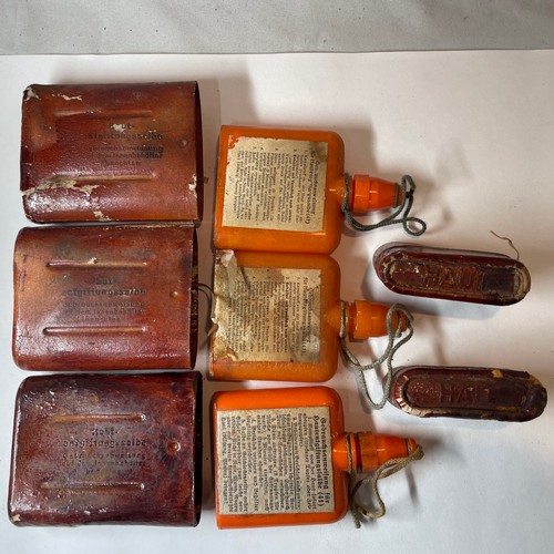 48 - World War II German Decontamination Ointment Bottles in Cases x 3
Dated 1942 x 2 & 1943