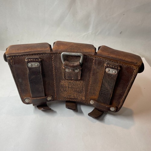 50 - World War II K98 Ammo Pouch 
Brown Leather 1936