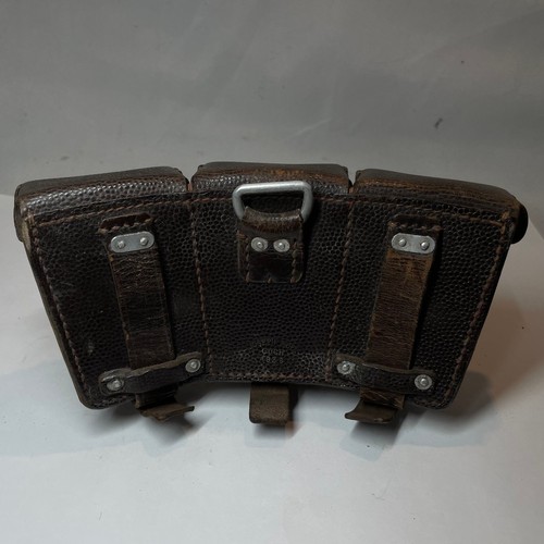 52 - World War II German K98 Ammo Pouch Brown Leather 1938