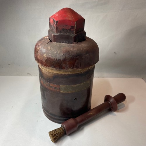 71 - World War II German Bakelite Weapon Detox Container Dated 1940 with outer case and brush