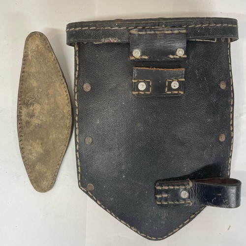 102 - World War II German Leather Shovel Pouch/Cover and Spare Top