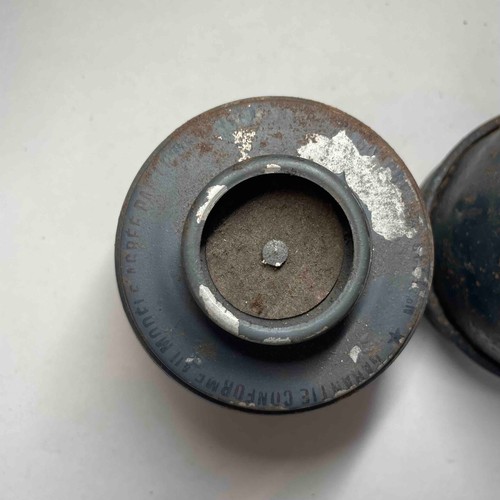 168 - World War II French Gas Mask Filters x 2