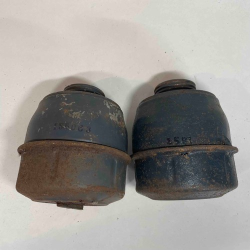 168 - World War II French Gas Mask Filters x 2