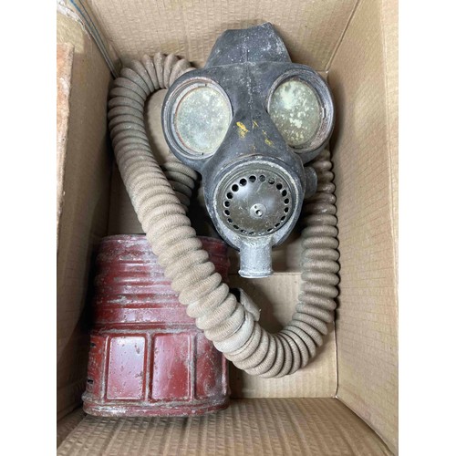 171 - World War II British Gas Mask and Anti Gas Eye Shield