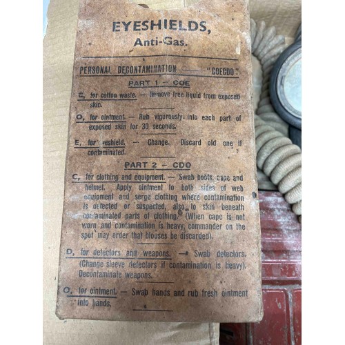 171 - World War II British Gas Mask and Anti Gas Eye Shield