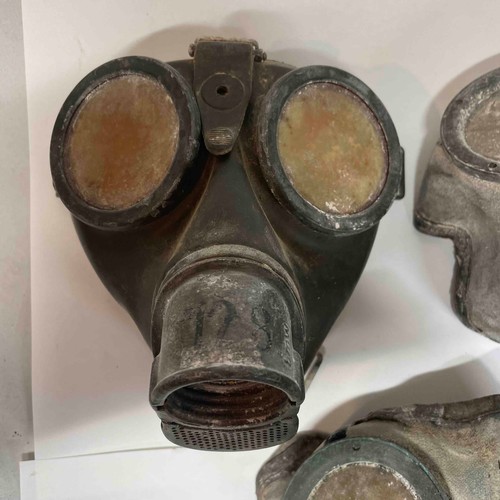 174 - World War II German Gas Masks x 3