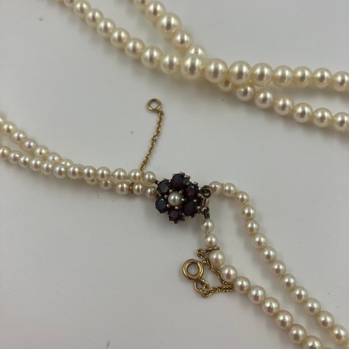 17 - Cultured Pearls in Graduated Style Twin Strands set with a 9ct Gold Clasp.

Size Approximately 37cm ... 