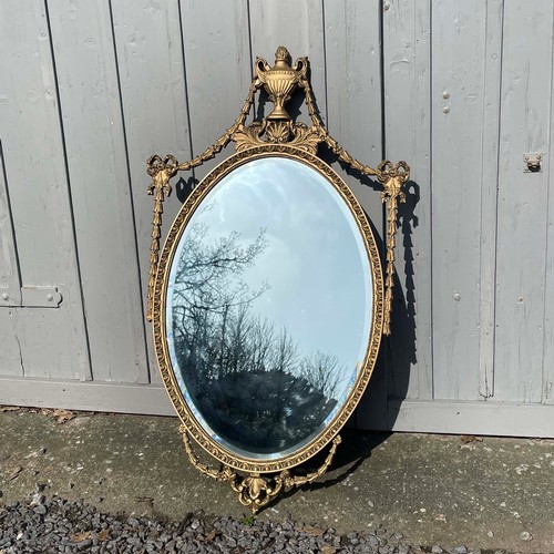 2 - French Style Oval Ornate Mirror. 

Size: W:59cm H:103cm.