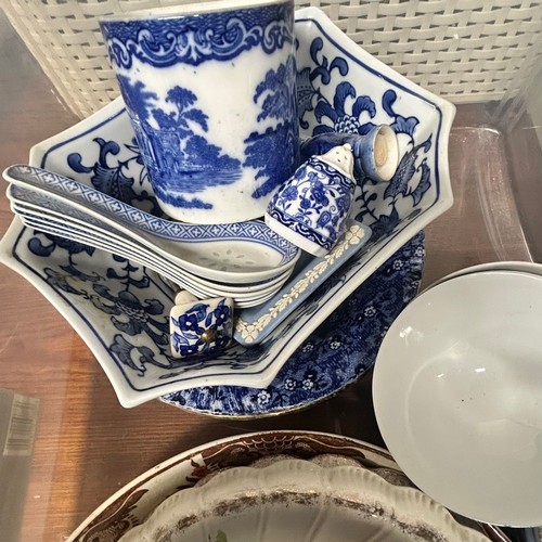 14 - Rummage Box of Ceramics.

Including: Wedgwood, Delft, Royal Crown Derby.